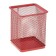 A glass for writing accessories, square, metal mesh, red