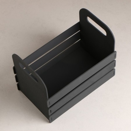 Kashpo wooden 25 × 15 × 20 cm "Carmen", side handles are lateral cuts, black give beautifully-2