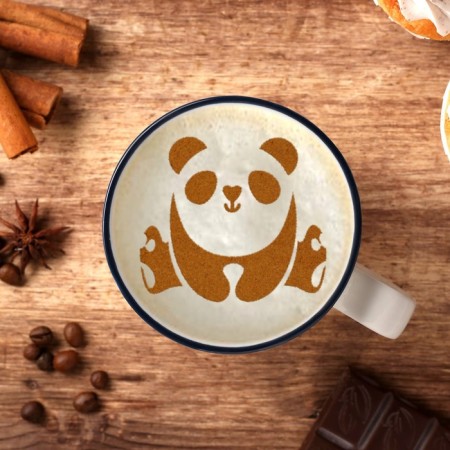 Panda stencil for coffee, 9.5 x 8.5 cm-1