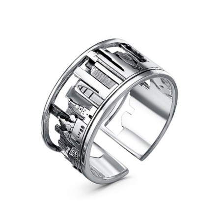 Ring "Moscow", echoing with oxidation, 18 size