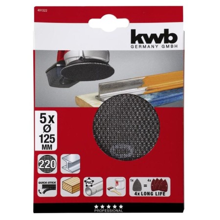 Ground grinder KWB for eccentric grinder, d = 125 mm, K220, silicon carbide, 5 pcs 70627-1