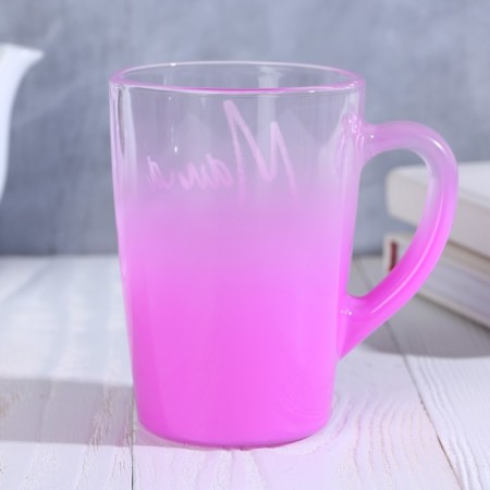 Glass mug with gradient and pattern "Mom", 300 ml-1
