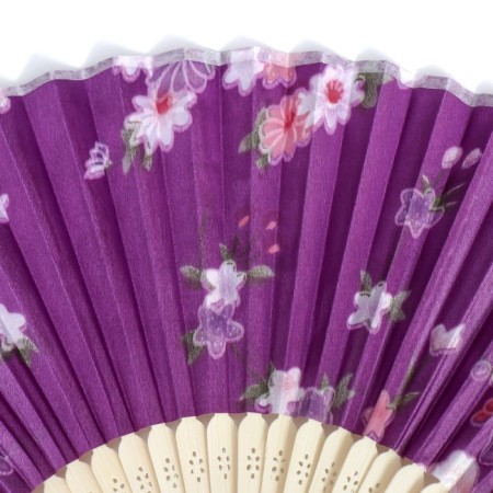 Fan bamboo, textiles h = 21 cm "flowers" with a cover, purple-2