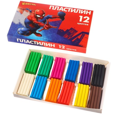Plasticine 12 colors 180 g "Superhero", Spider-Man-1