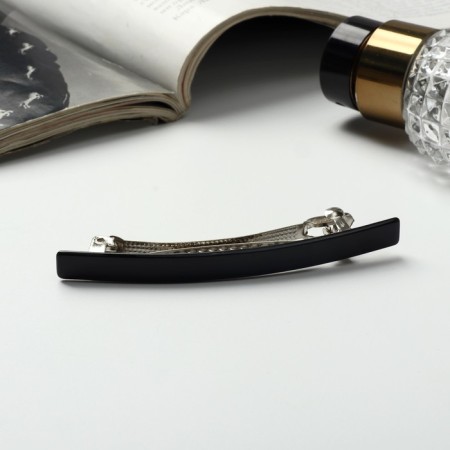 Halfish hair clip "Classic" Thin, 8 cm, black