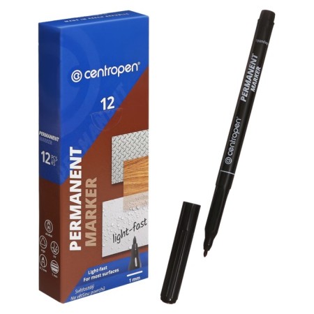 Permanent marker 2.0 mm centropen 2536, line 1 mm, black, light -resistant color-3