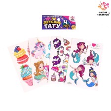 Set of children's tattoos Translations, 4 sheets