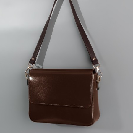 Handle for a bag, with carbines, 60 ± 1 cm × 2 cm, dark brown color-3