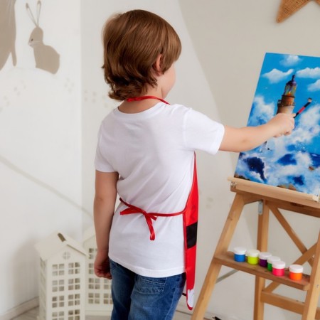 Apron for children for creativity Ethel "Santa", 49 x 39 cm, 100% polyester-6
