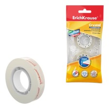 Adhesive tape stationery, 12 mm x 25 meters, Erichkrause Crystal, super -proceedings, in a package, suspension, price per 1pc.