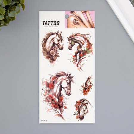 Tattoo on the body color "Tender horse" 10x20.5 cm