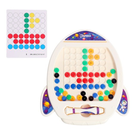 Magnetic tablet for drawing "rocket", mosaic, 10 cards-1