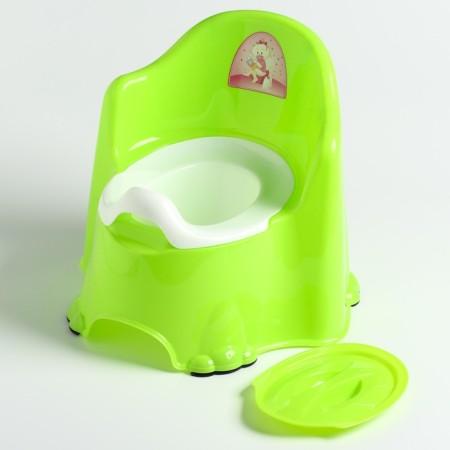 Pot children's anti -slip "comfort" with a lid, a removable bowl, a light color-1