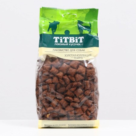Titbit's treat "Crushing Pillows" for dogs of small breeds, beef/cheese, 350 g