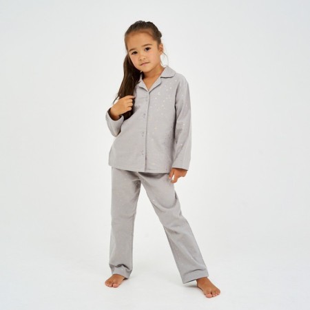 Пижама детская для девочки KAFTAN "Звездочки", р. 98-104, серый