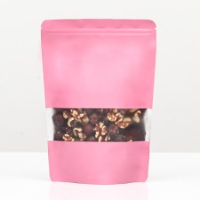 Pack Doy-Pak, matte, pink with a window, 14 x 20 x 4 cm