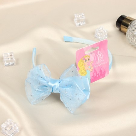 Hair cap "Bow Brock" shine, 10x1 cm, blue-1