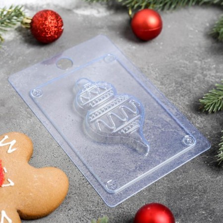 Form for chocolate and sweets Plastic "Christmas Toy", 15 × 10 cm, transparent color-1