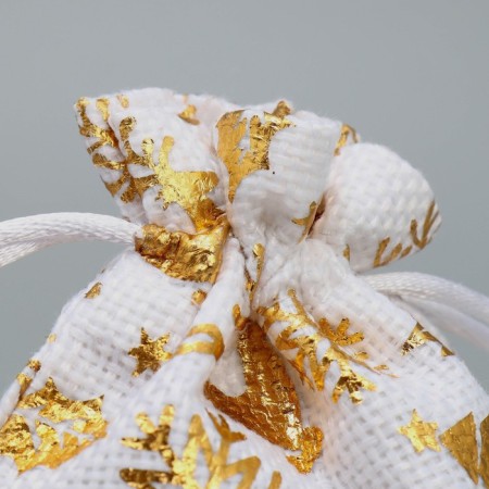 Bag Gift canvas "Golden Flower", embossing, 10 x 12 cm +/- 1.5 cm, New Year-2