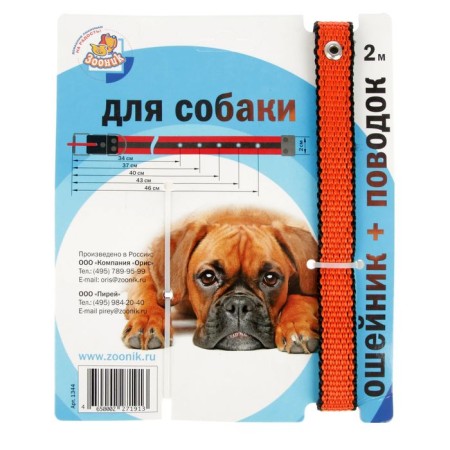 Kapon zoonik set, collar 34-46 x 2 cm and leash 2 m mix of flowers-1