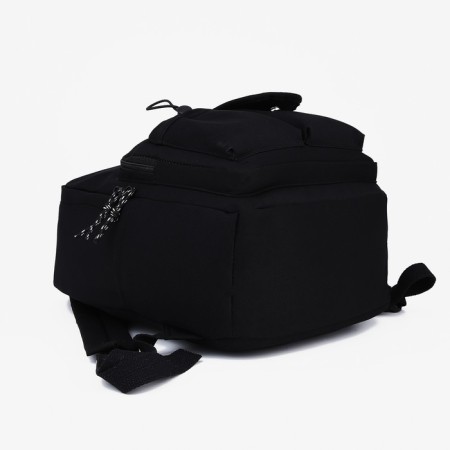 School backpack from lightning textiles, external pocket, Fulldorn, Black color-4