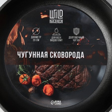 Cast iron pan Wild Kitchen, D = 20 cm, removable handle-4