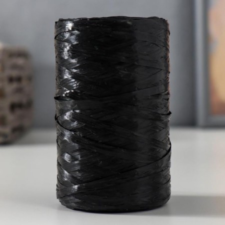 Yarn "for knitting washcloths" 100% polypropylene 400m/100 ± 10 g in the shape of a cylinder (black)