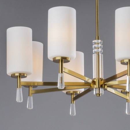 Suspended lamp Freya FR2031PL-08BS Chic, 755x755x600 mm, E27, 8x40W, brass color-2