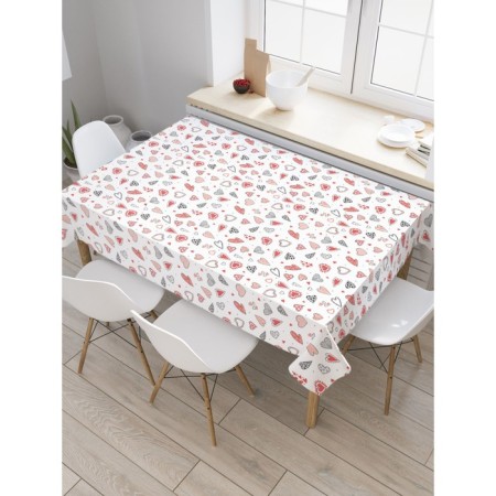 The tablecloth "abundance of hearts", rectangular, Saten, size 120x145 cm