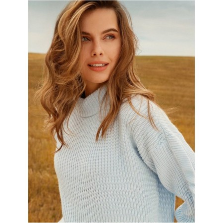 Women's sweater from the Italian yarn CONTE Elegant, size M, Ice Blue color-2