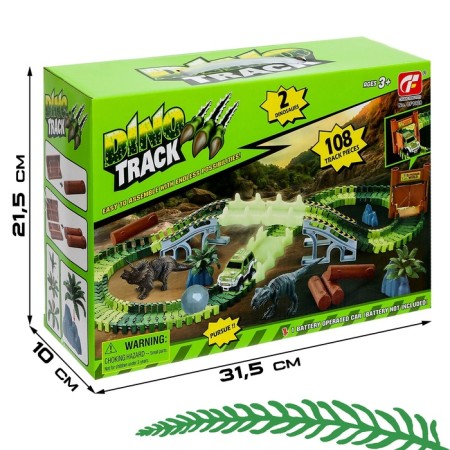 Flexible Dino Automobile Training, with a gate, 108 details, works from batteries-5