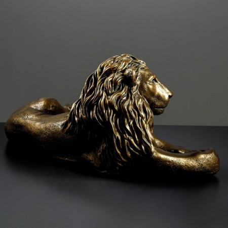 Figure "Leo on vacation" Left, gold, 70x35x25cm-1
