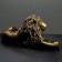 Figure "Leo on vacation" Left, gold, 70x35x25cm