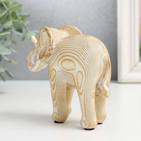 Souvenir Polystone "White Elephant with gold - layers" 12x5x10 cm-1