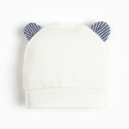 Baby hat, white/blue color, size 40-44-2