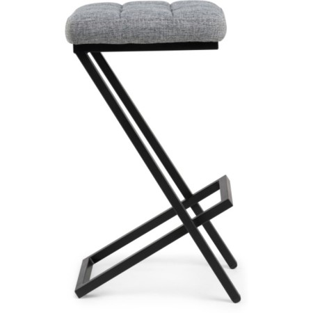 Barry amauri stool Metal/Rogozhka, black/gray 35x36x64 cm-2