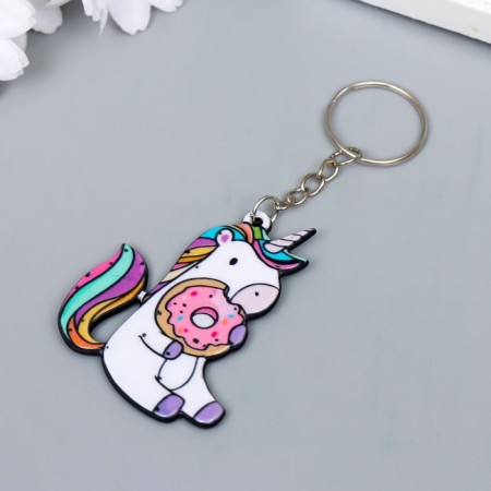 Acryl keychain "Unicorn with donut" 5.8x4.5 cm-1