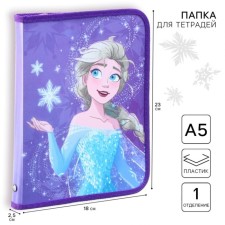 Plastic folder for notebooks A5, on lightning, cold heart