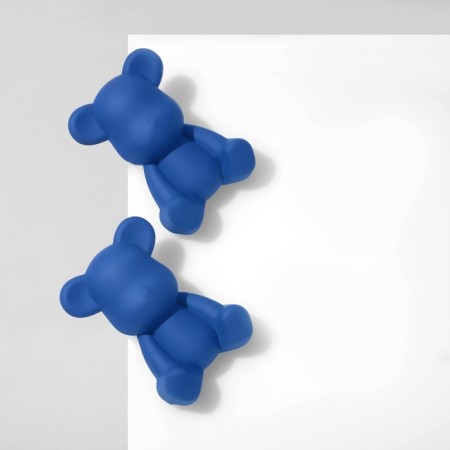 Earrings plastic "Bear", blue color-1