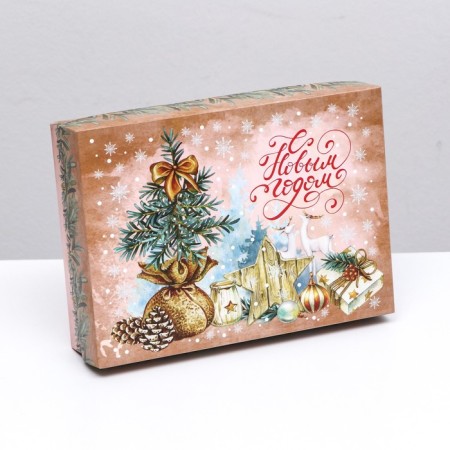 Gift box team "Bag with a Christmas tree", 21 x 15 x 5.7 cm-5