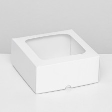The box is folding, the lid is, with the window, white, 15 x 15 x 6.5 cm,