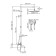 The shower system wasserkraft a288.160.078.bm Thermo, tropical shower, thermostat, black