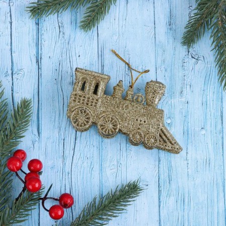 Christmas tree decoration "Solemn train" 12x6.5 cm, gold