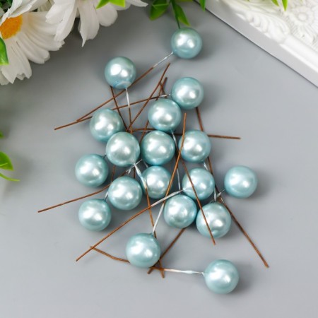 Decor for creativity "Blue Blue Pearl" d = 1.5 cm set 20 pcs 6x1.5x1.5 cm-2