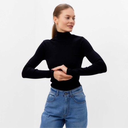 Female turtleneck, black color, size 42 (s)-2