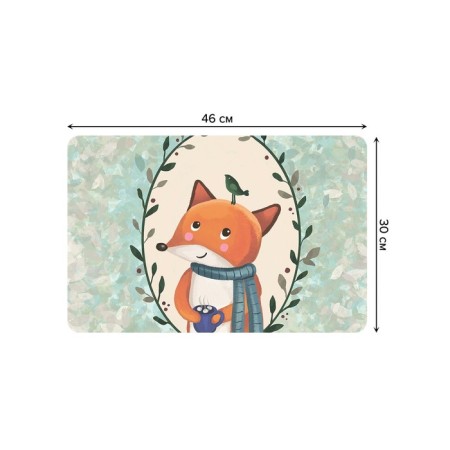 A set of napkins for setting the Table "Fox and Bird", rectangular, rounded edges, size 30x46 cm, 4 pcs-2