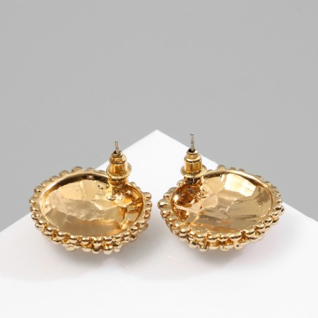 Earrings with pearls "atmosphere" beads, white color in gold-2