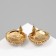 Earrings with pearls "atmosphere" beads, white color in gold