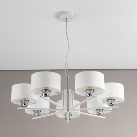 Suspended chandelier Citilux "Tilda" CL469170, 76x76x30 cm, 7x75W, E27, white color-2