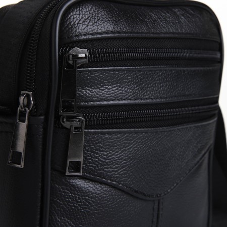Male bag on lightning, long belt, black color-2